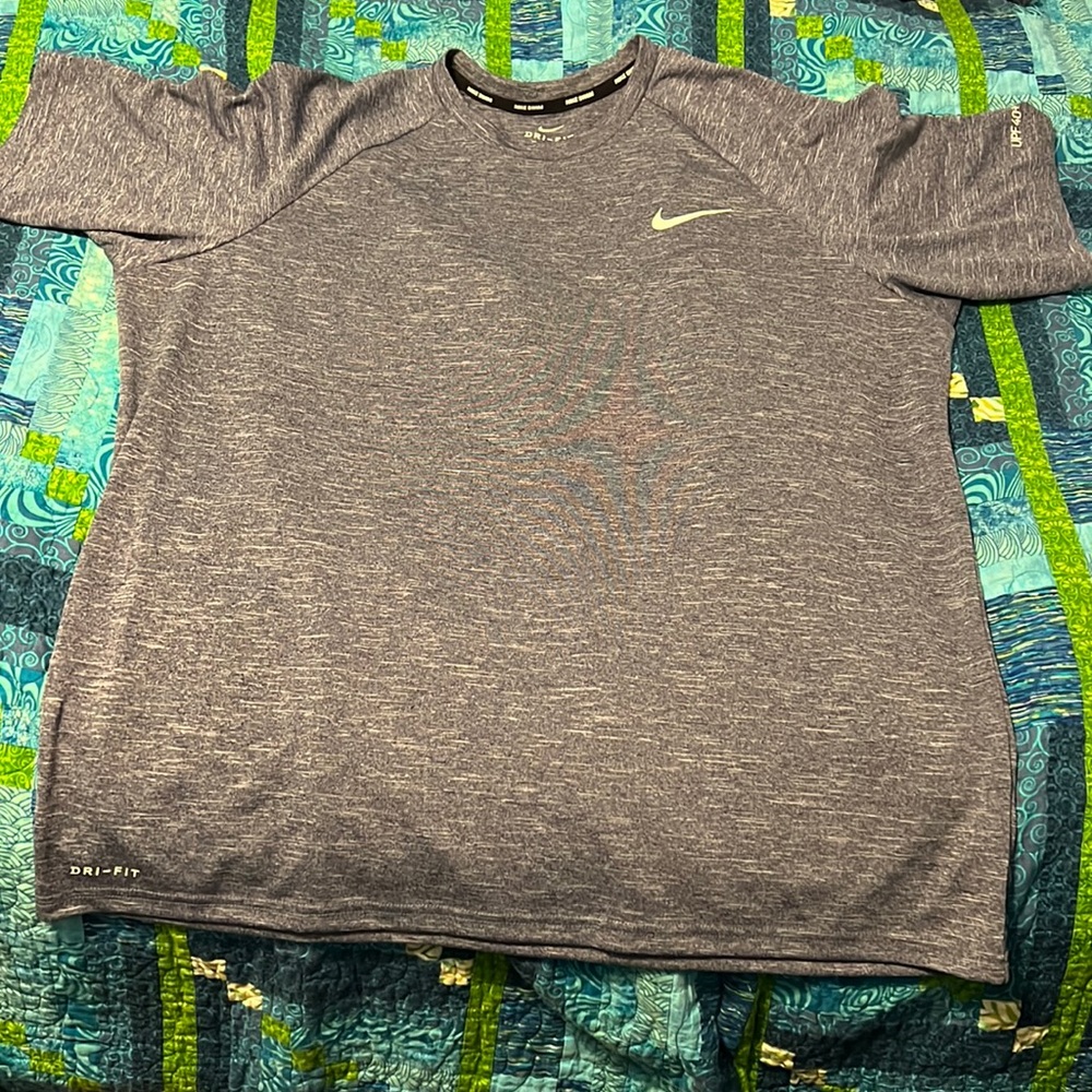 Mens Blue Nike Dri Fit Short Sleeve Tee